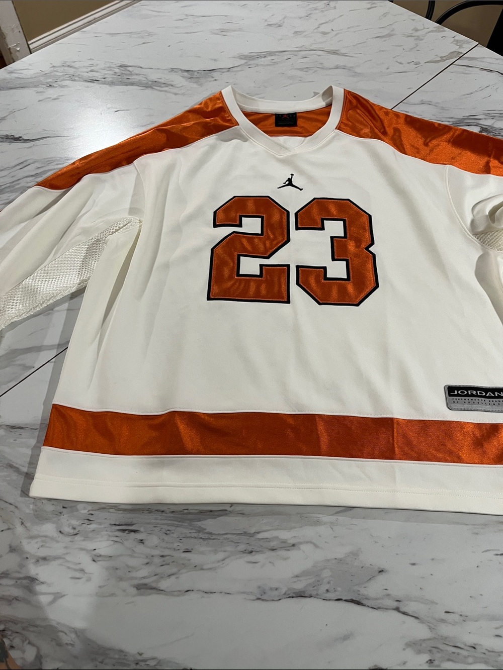 Jordan Men’s Cream & Orange '23' Crewneck Pullover jersey 🆕 with out tags